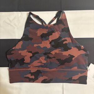 BNWT Lululemon Energy High-Neck Longline Bra Camouflage